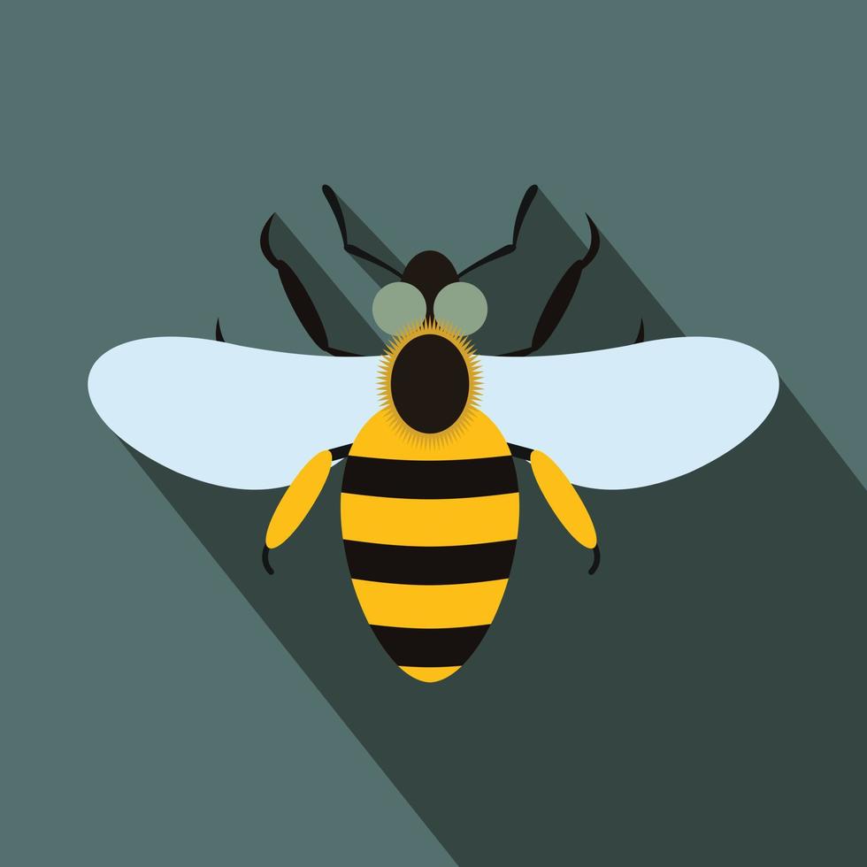 icono plano de abeja vector