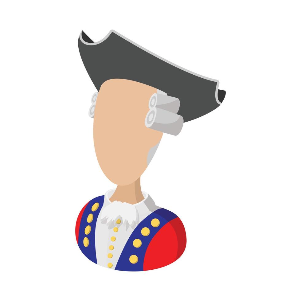 icono de dibujos animados de traje de george washington vector