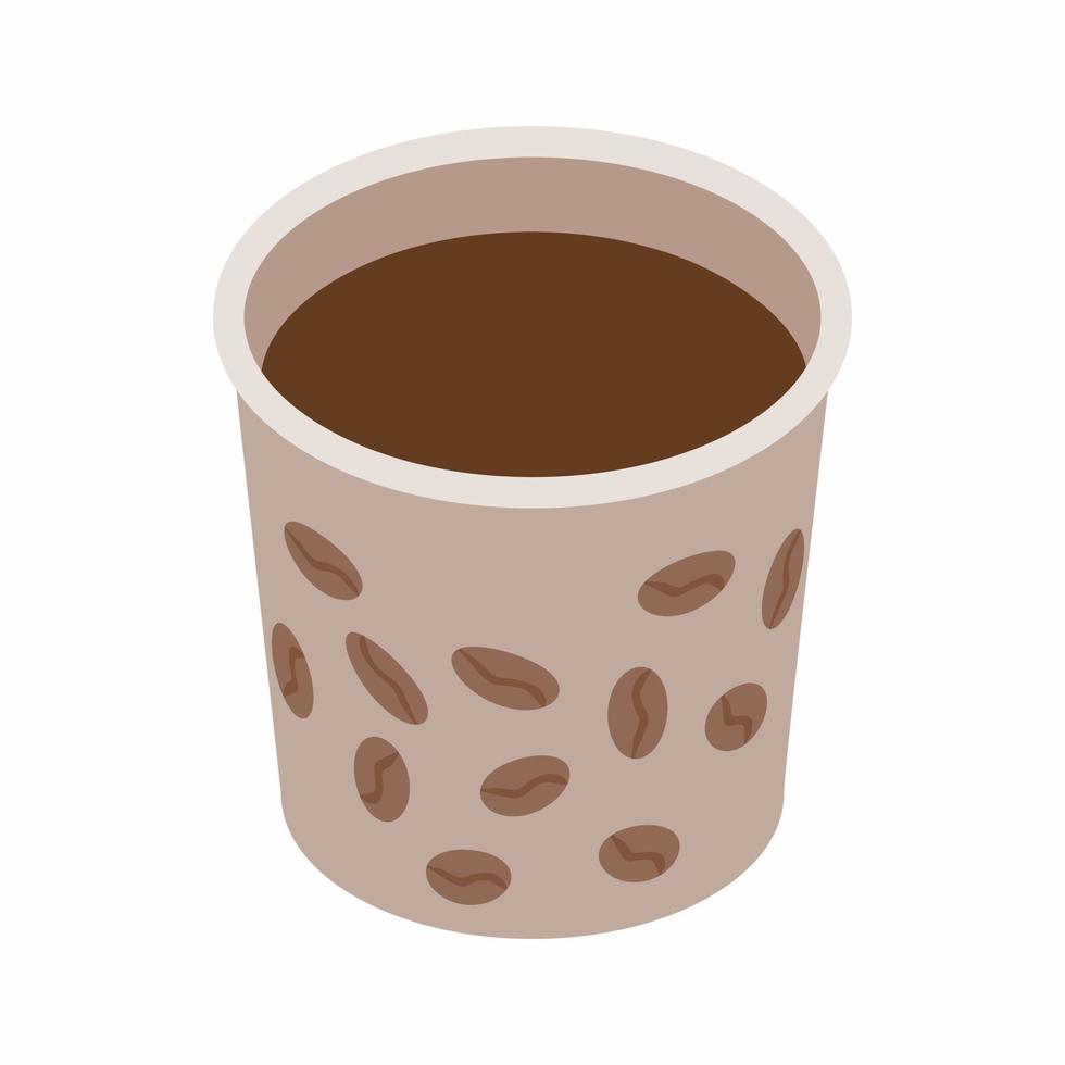 Cup of coffee icon, isometric 3d style vector