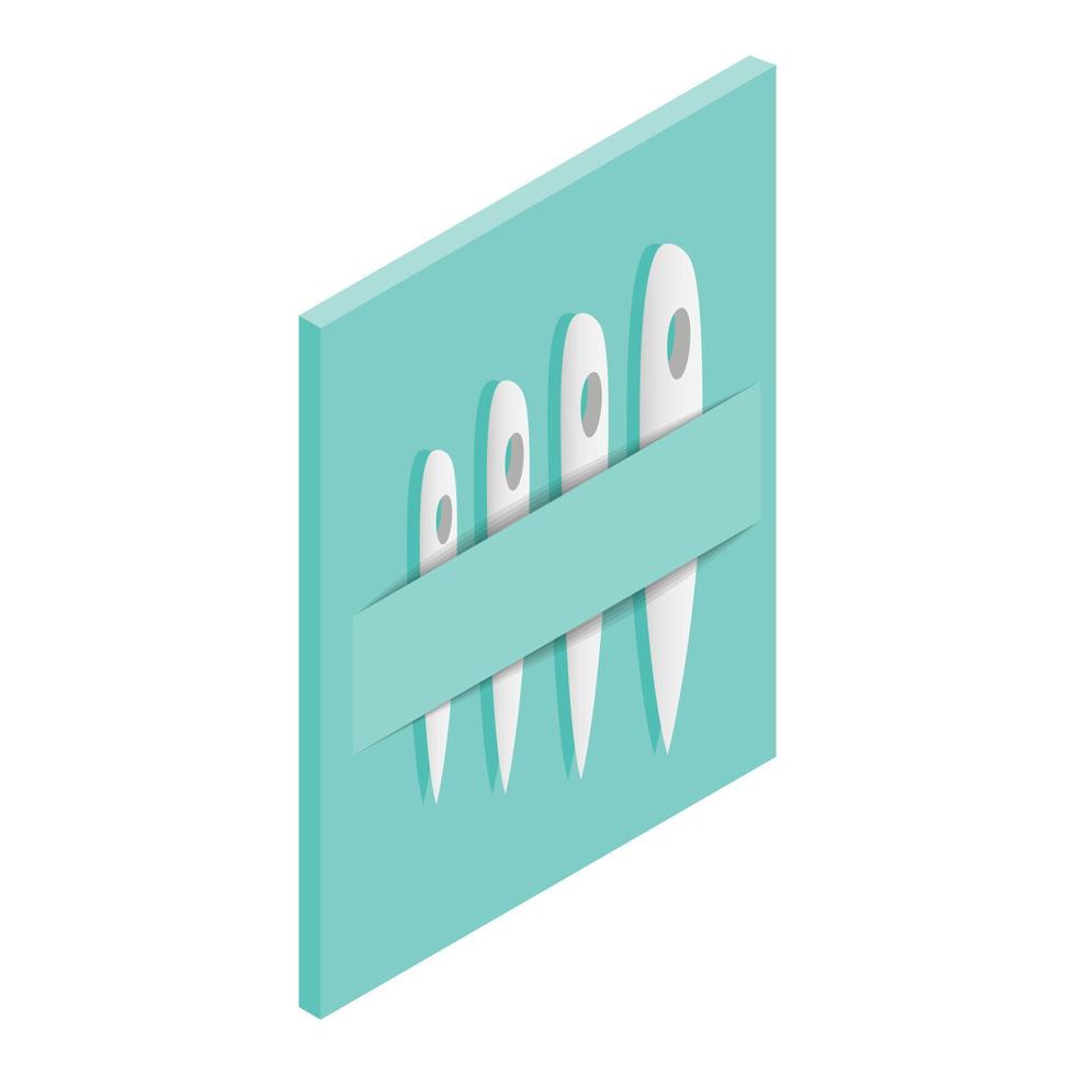 Set of needles isometric 3d icon vector