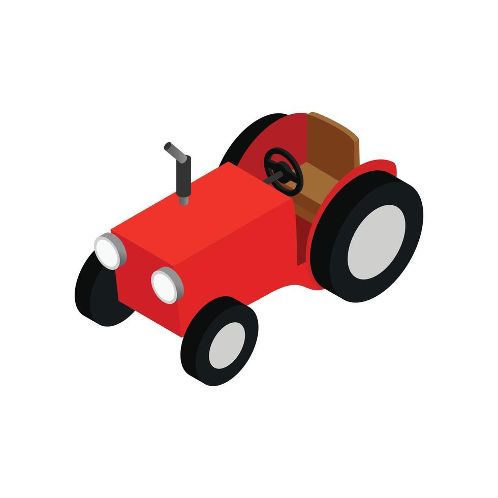 Red farmers car isometric 3d icon vector