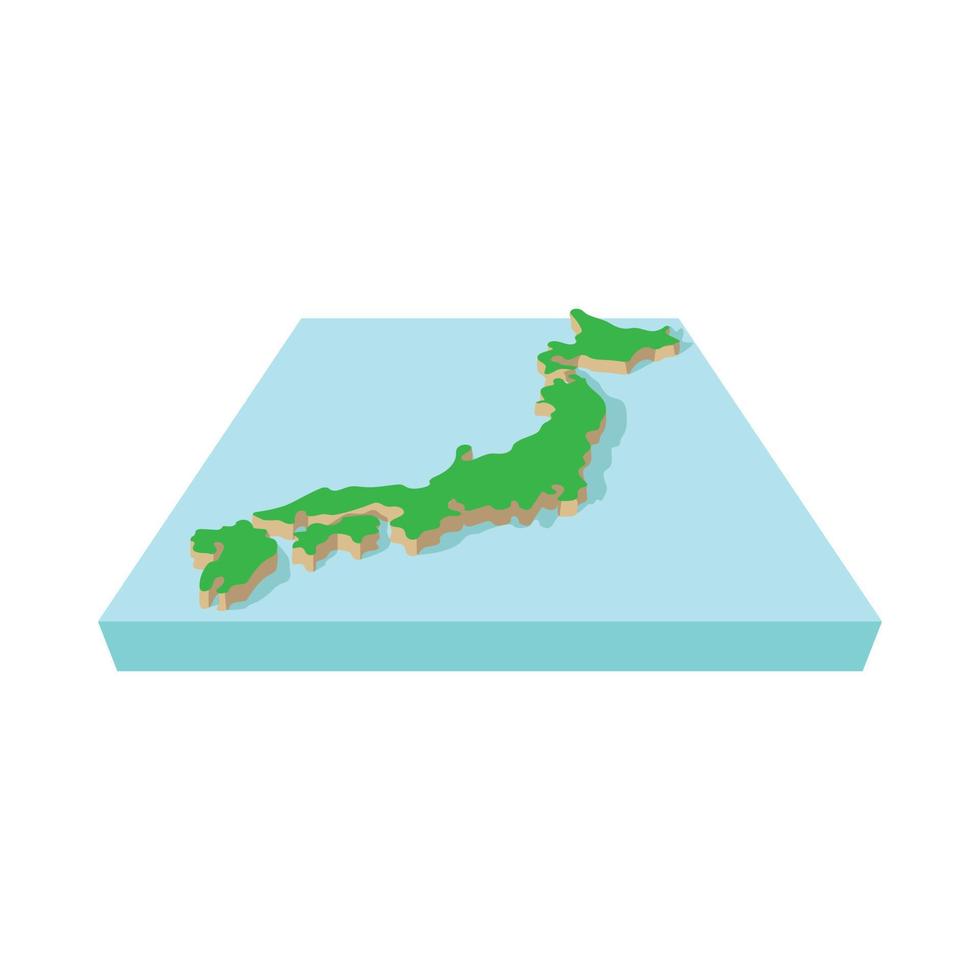 Japanese country map icon, cartoon style vector