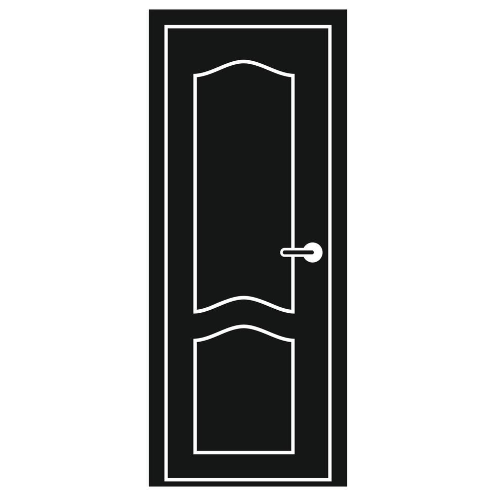 icono de puerta de madera, estilo simple vector