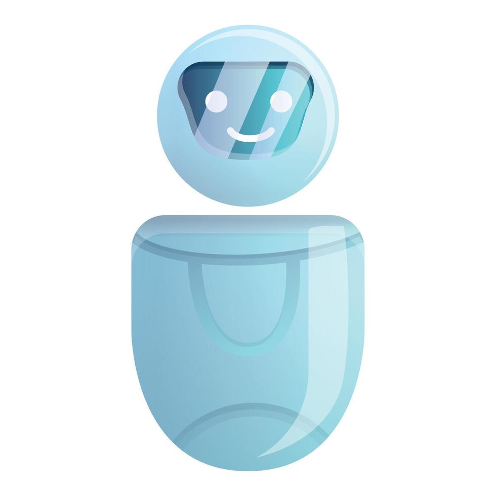 Artificial chatbot icon, cartoon style vector