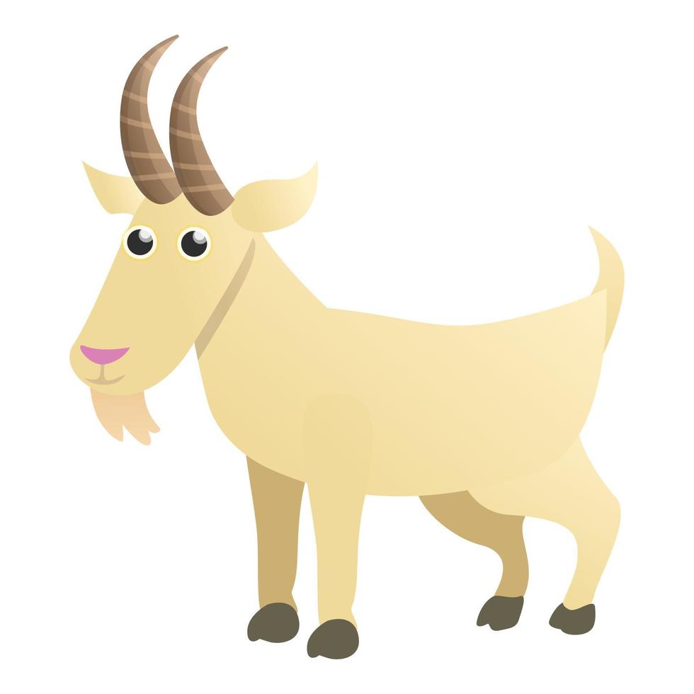 Mountain goat icon, cartoon style vector