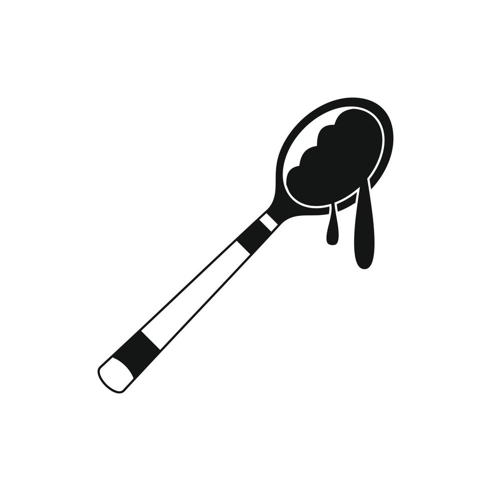 Honey spoon black simple icon vector