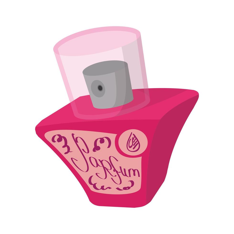 Pink female perfume flacon with sprayer icon vector