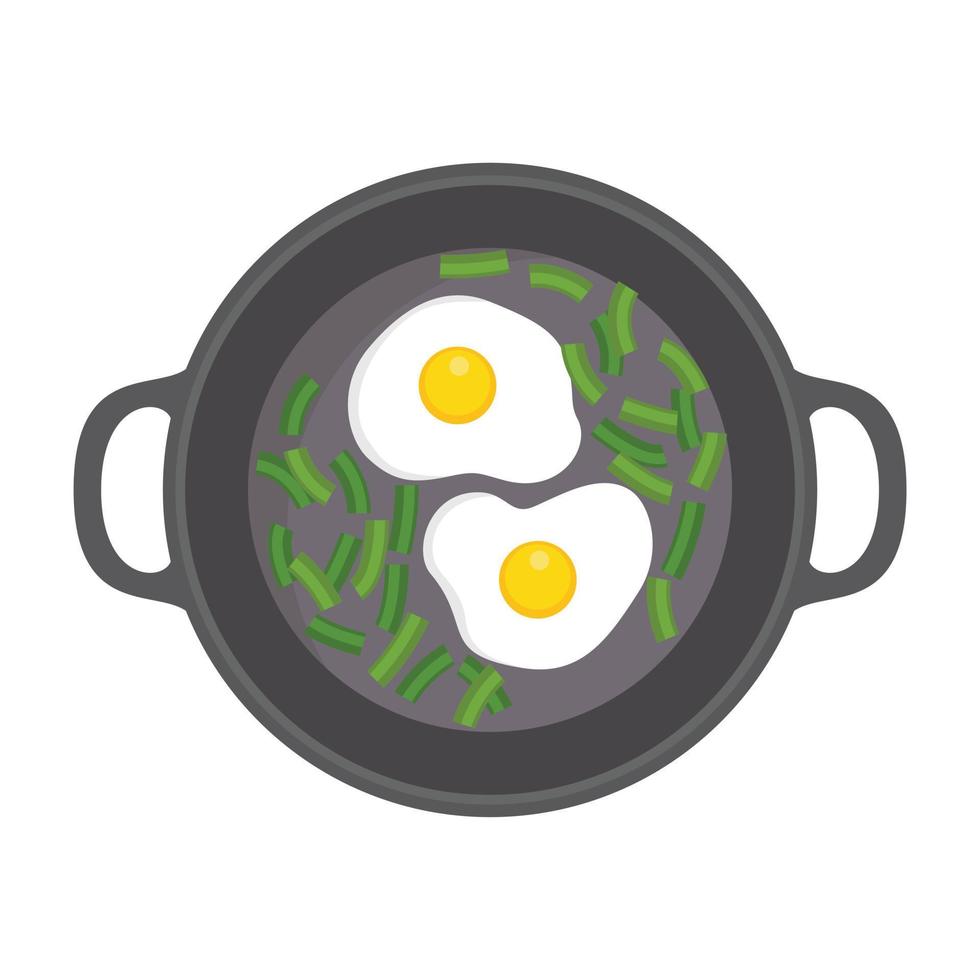 Egg on griddle icon, flat style vector