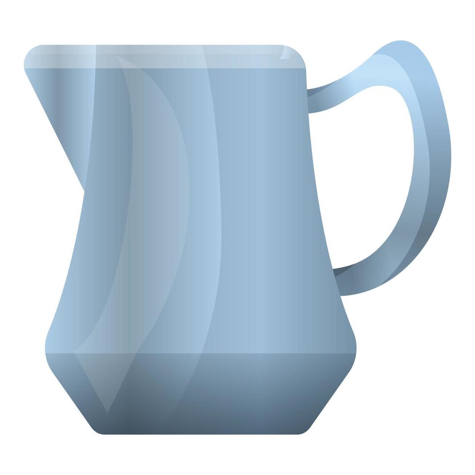 Metal pot coffee icon, cartoon style vector