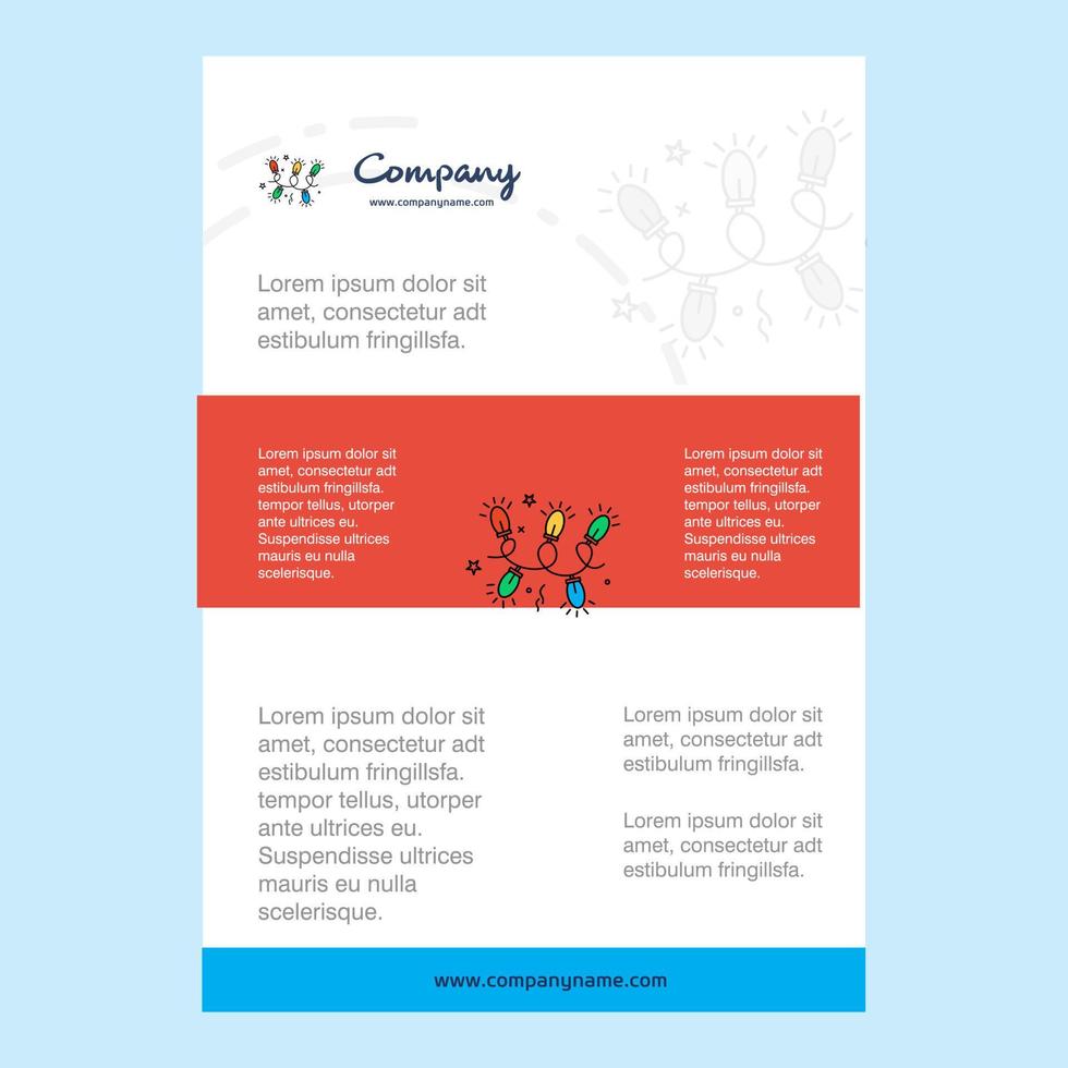 Template layout for Decoration lights comany profile annual report presentations leaflet Brochure Vector Background