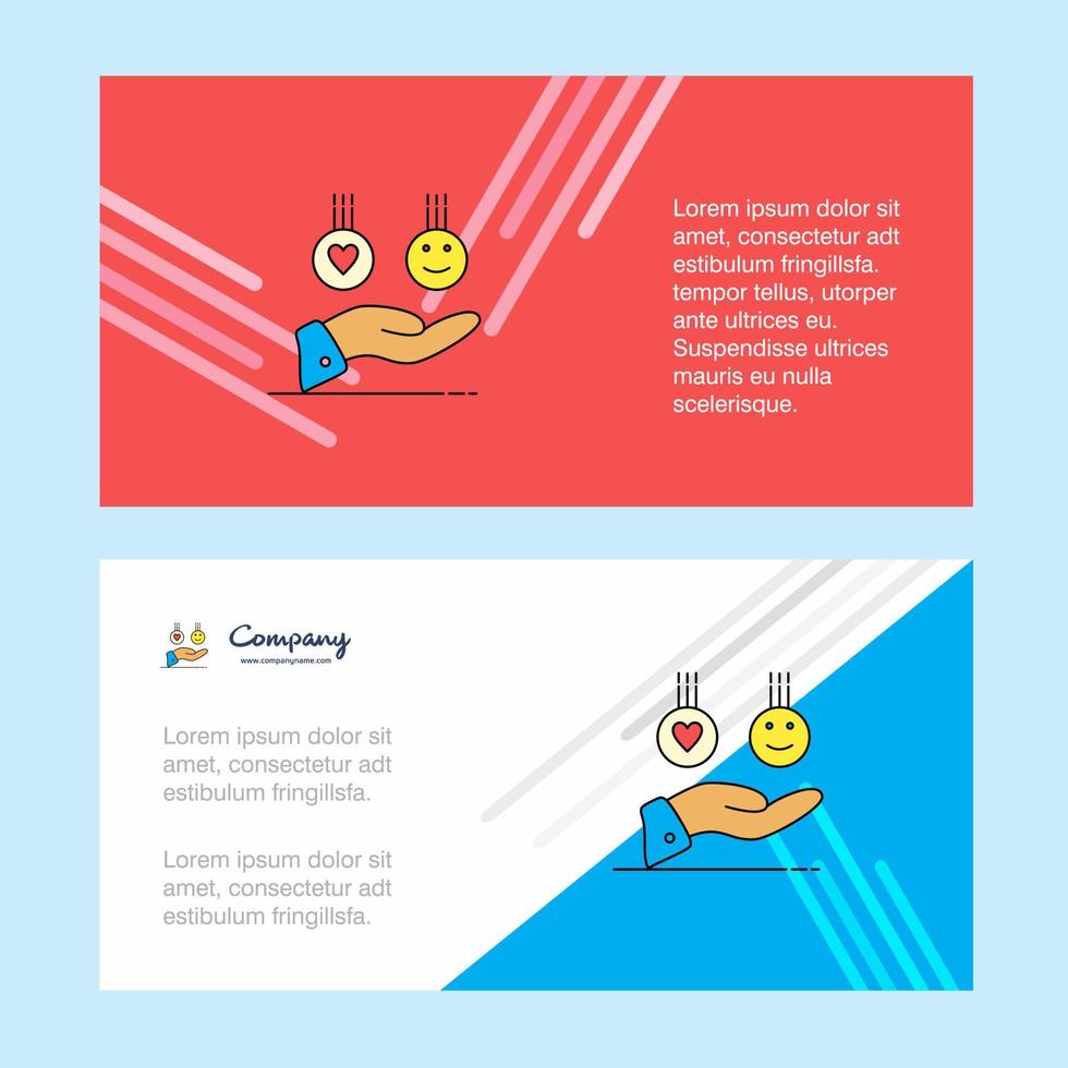 Emoji in hands abstract corporate business banner template horizontal advertising business banner vector
