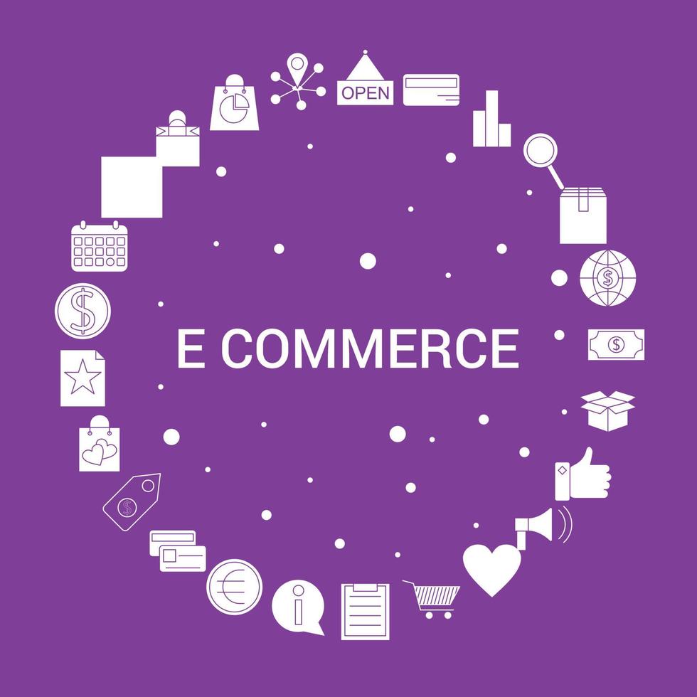 ECommerce Icon Set Infographic Vector Template