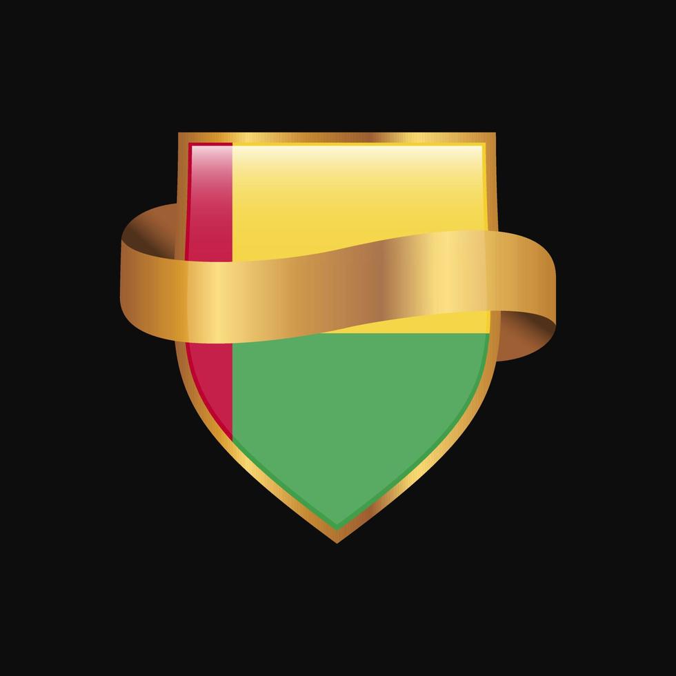 Guinea Bissau flag Golden badge design vector