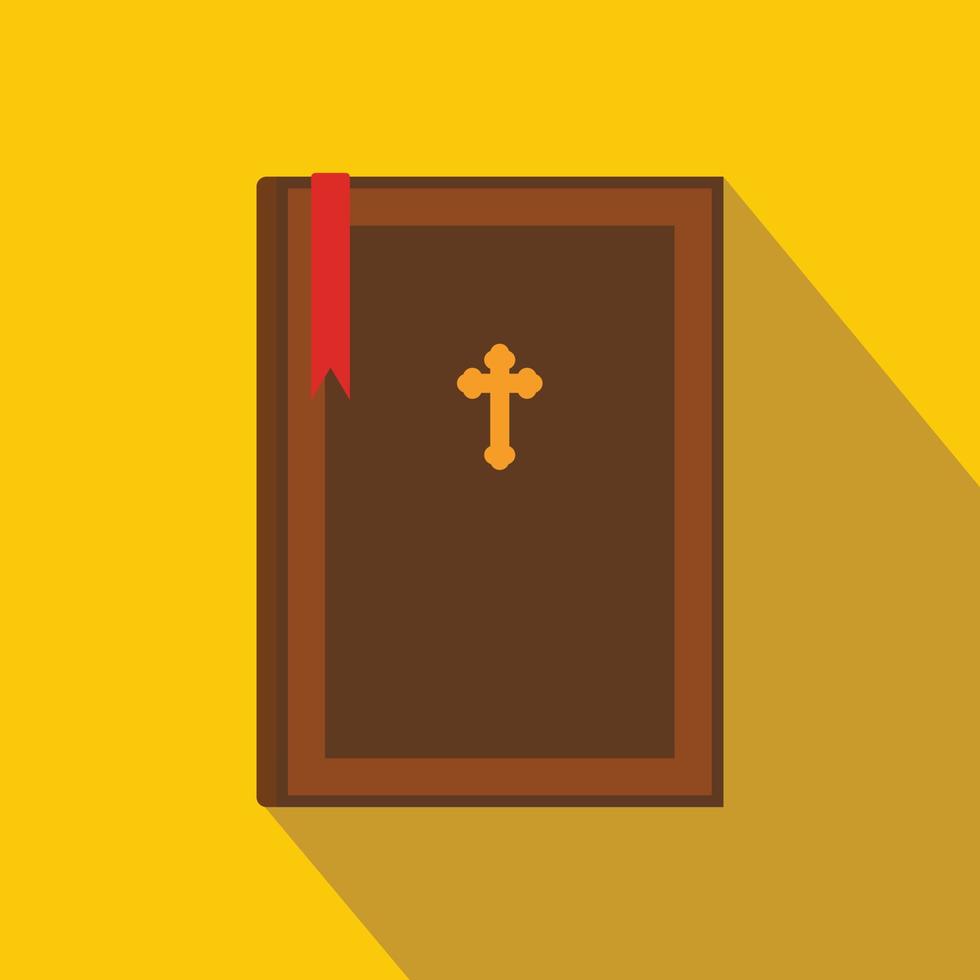 biblia, libro, plano, icono vector