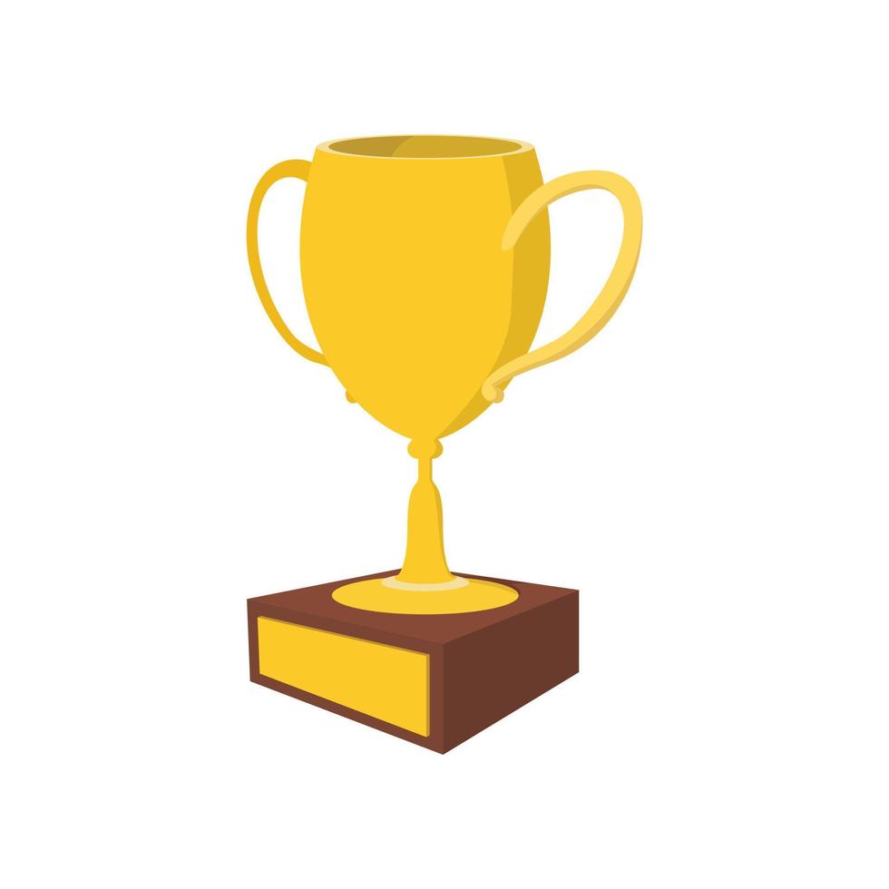 Golden trophy cup cartoon icon vector