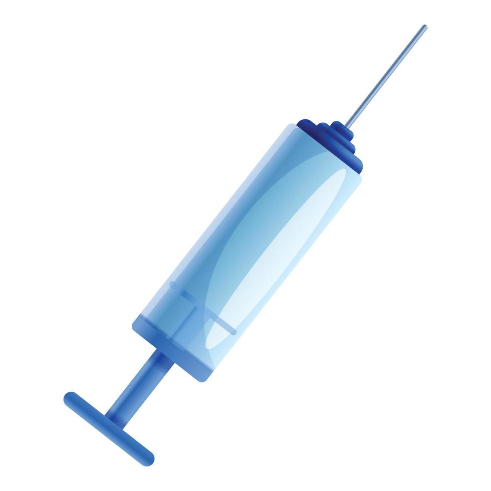 Garbage syringe icon, cartoon style vector