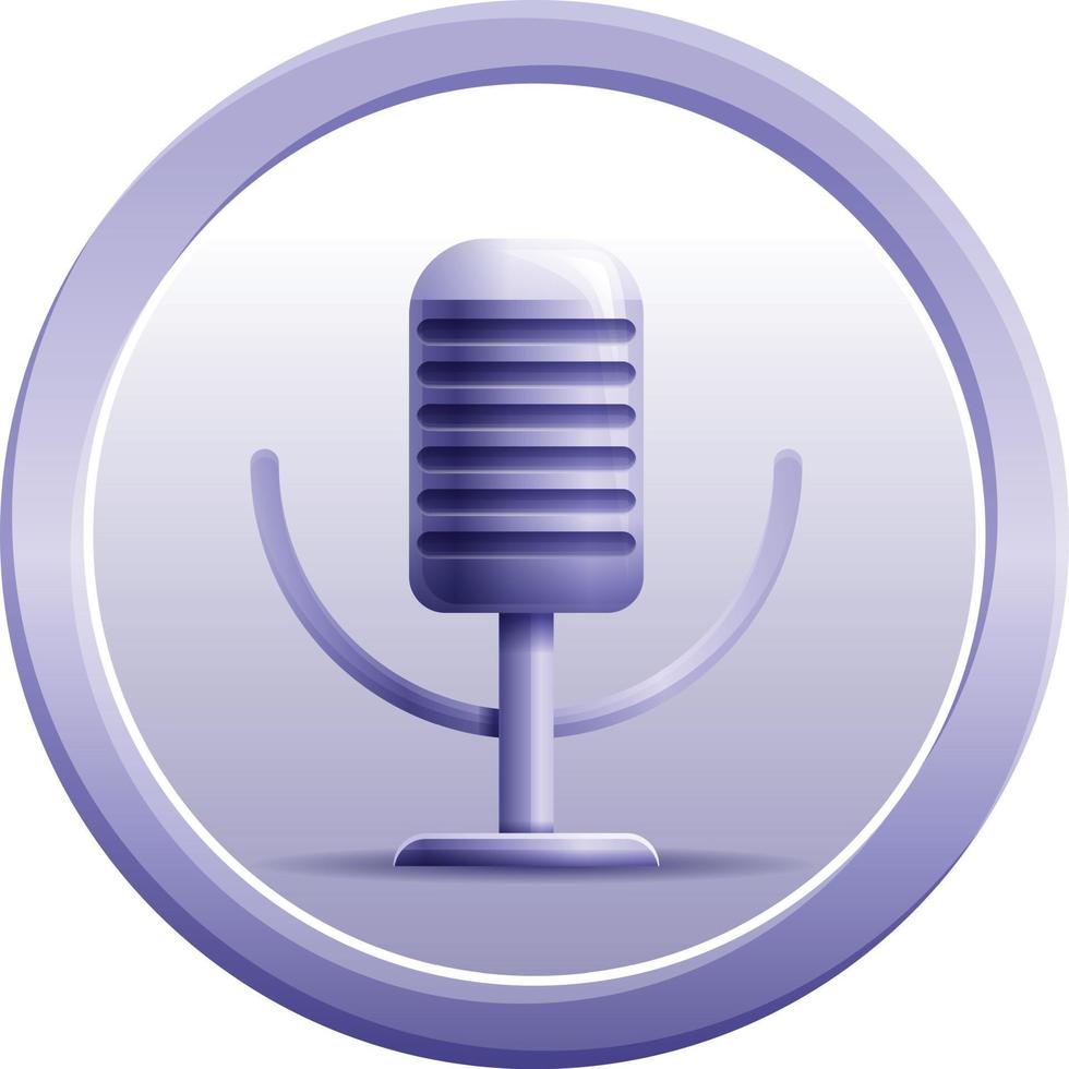 Studio microphone icon, cartoon style vector