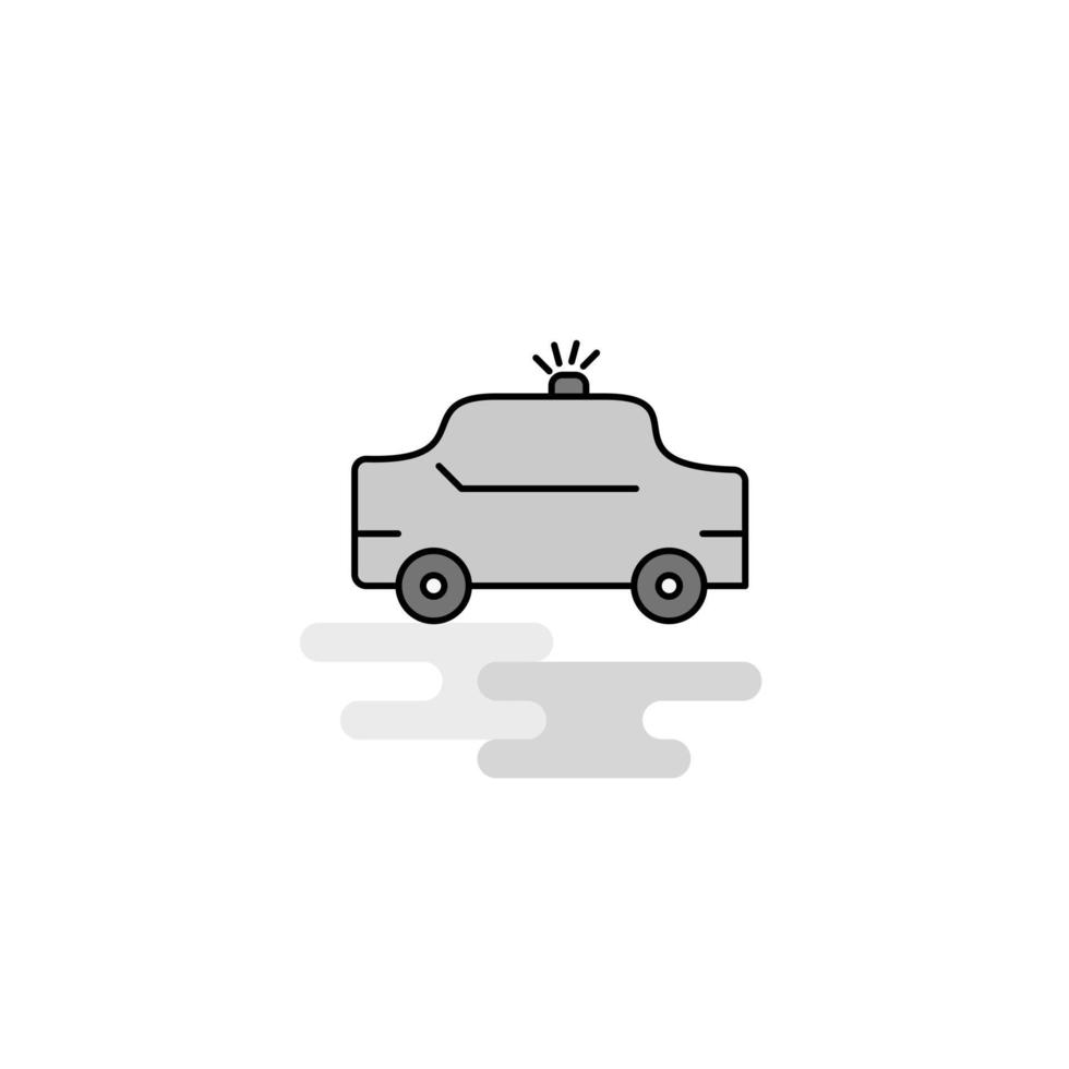 Taxi Web Icon Flat Line Filled Gray Icon Vector