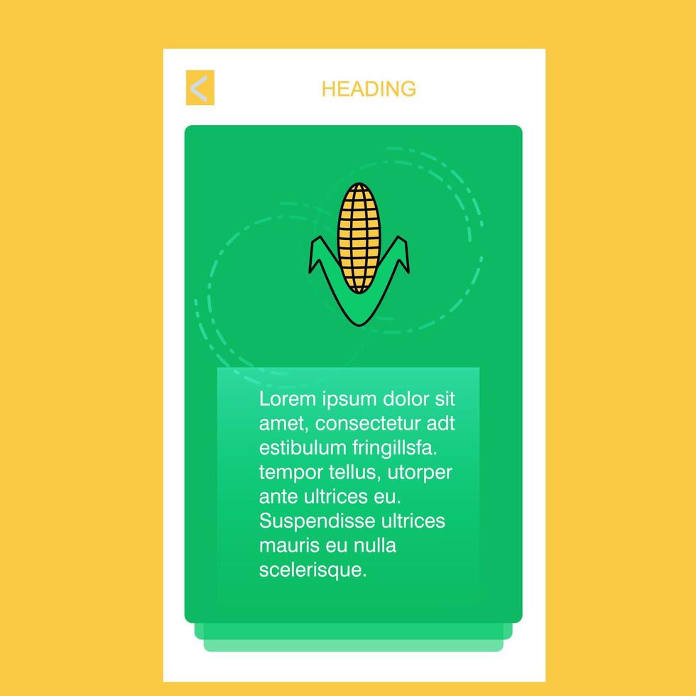 vector de diseño de diseño de banner vertical móvil de maíz