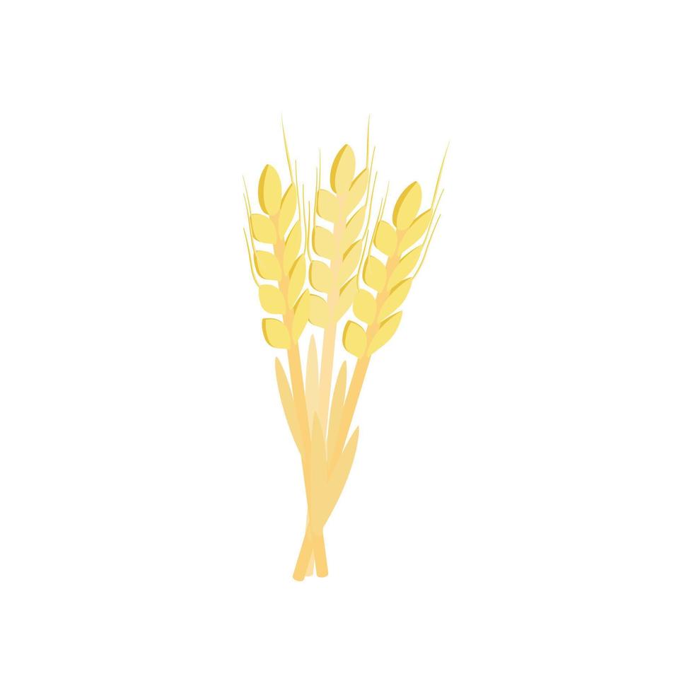 Three stalks of ripe barley isometric 3d icon vector