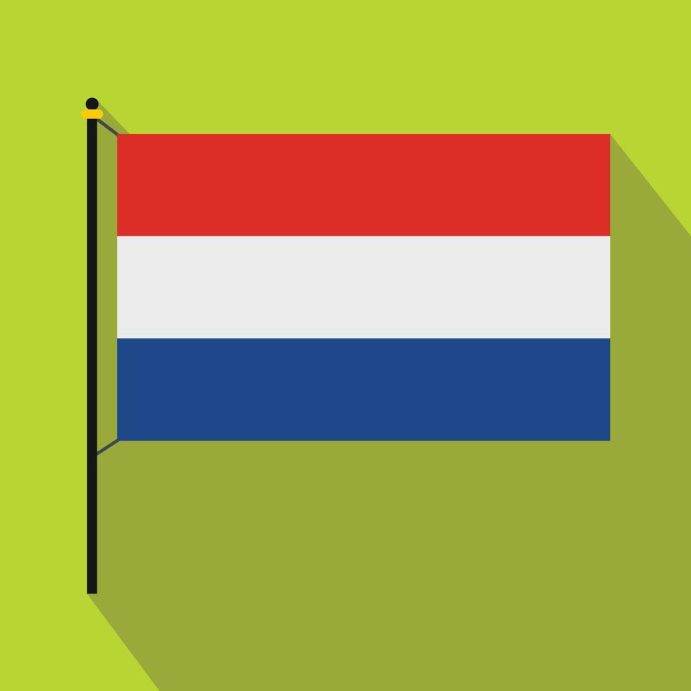 icono de la bandera de los Países Bajos, tipo plano vector