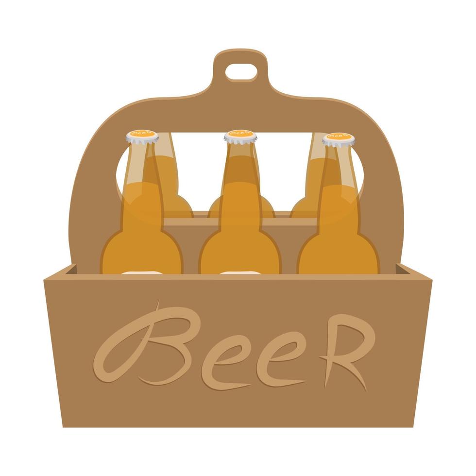 Packaging with beer cartoon icon vector