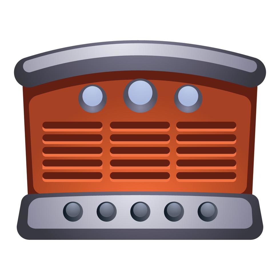 antiguo icono de radio retro, estilo de dibujos animados vector