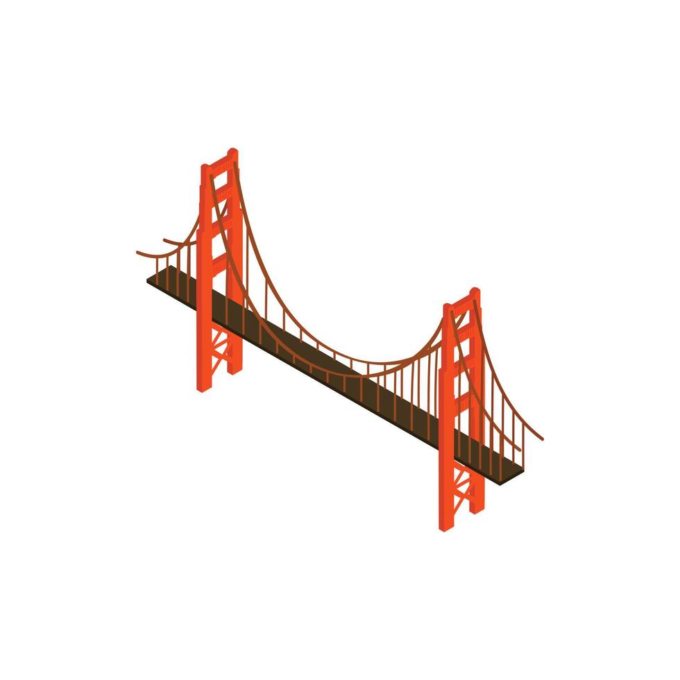 Brooklyn bridge icon, isometric 3d style vector