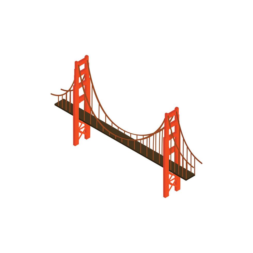 icono del puente de brooklyn, estilo isométrico 3d vector