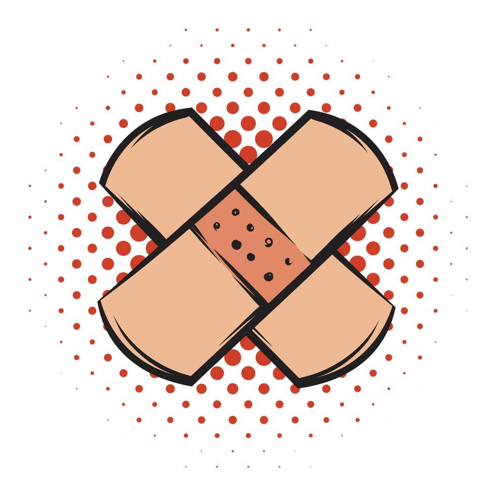 Medical plaster comics con vector
