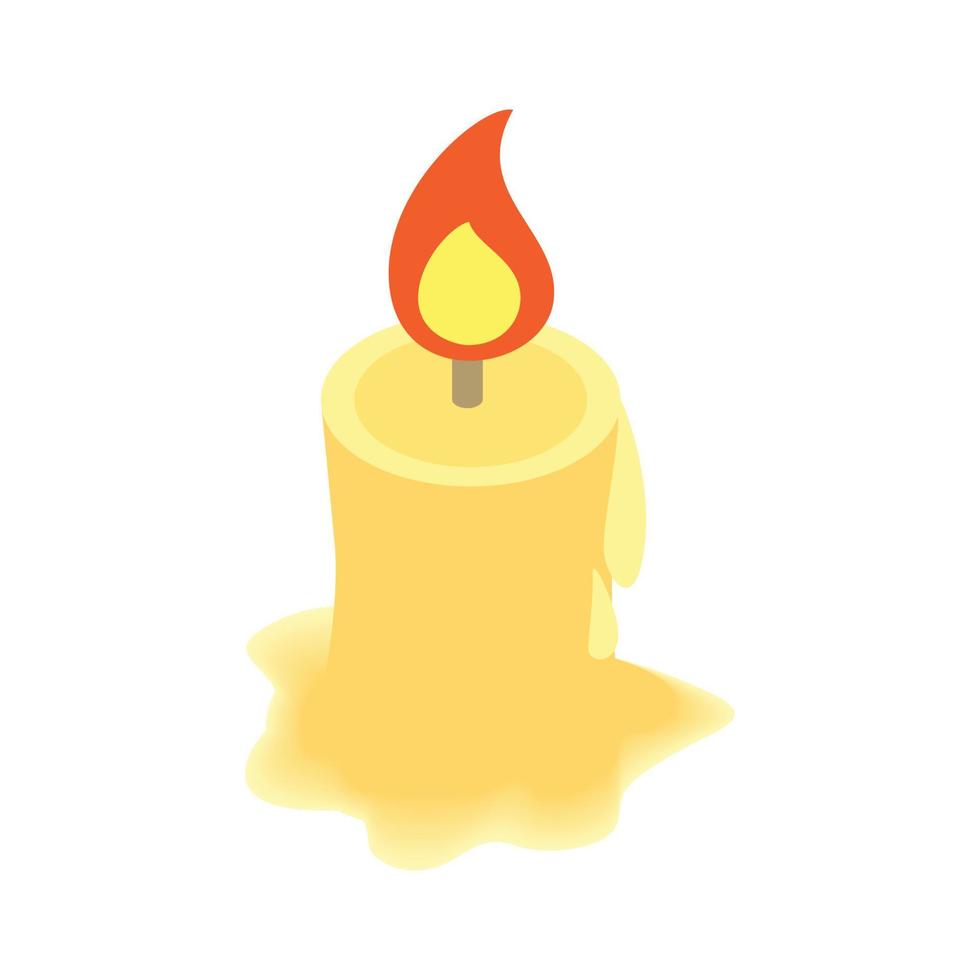 Burning candle isometric 3d icon vector