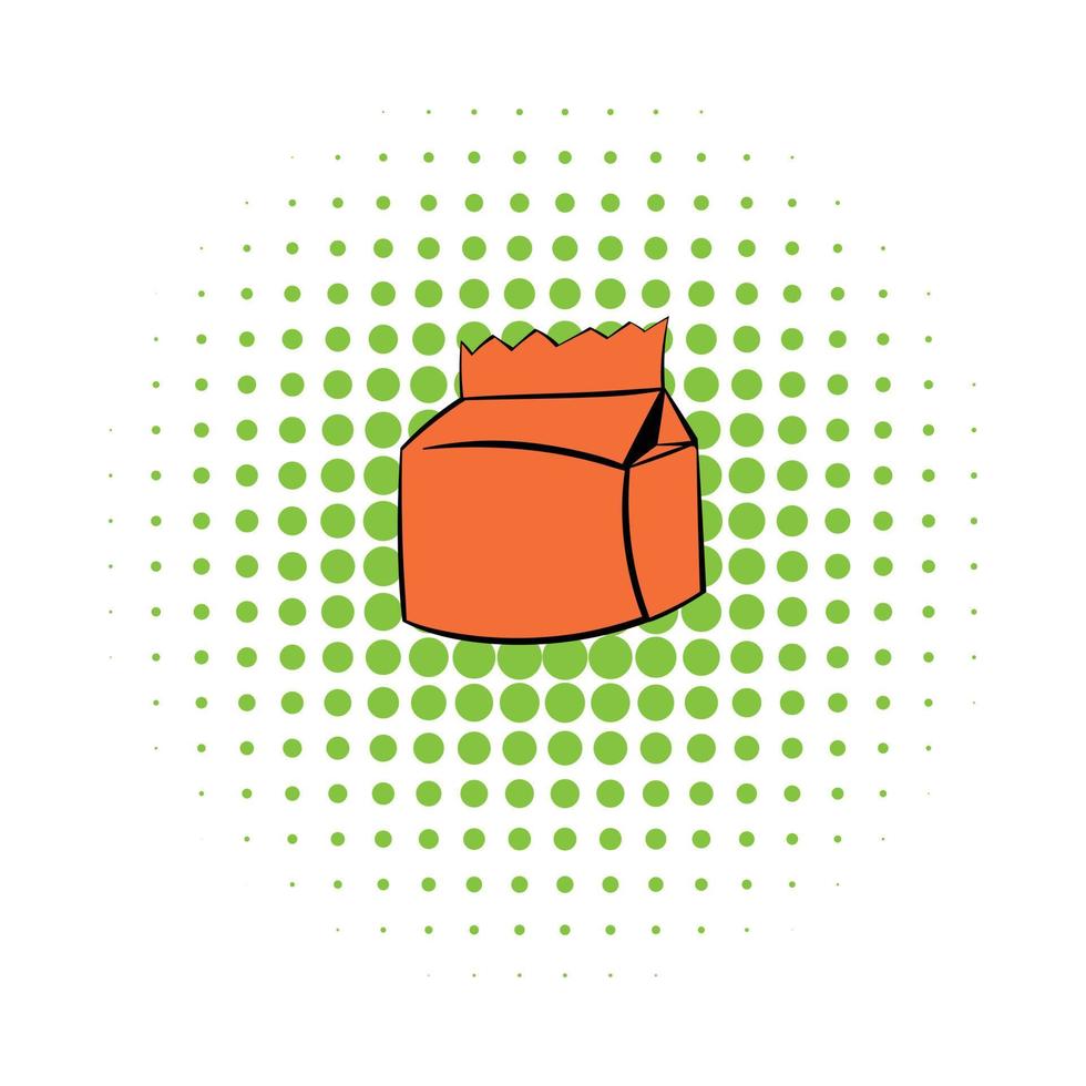 Milk or juice carton package icon, comics style vector