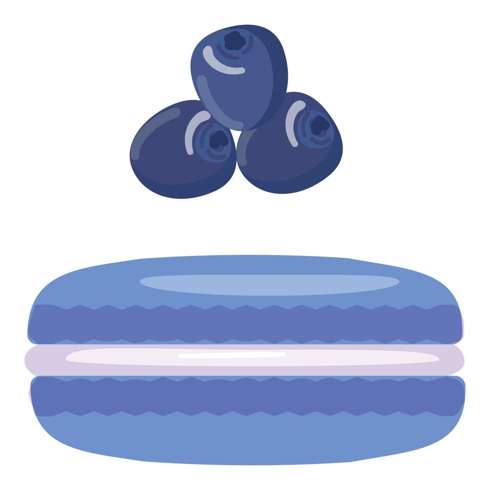 vector de dibujos animados de icono de macarrón azul. pastel francés