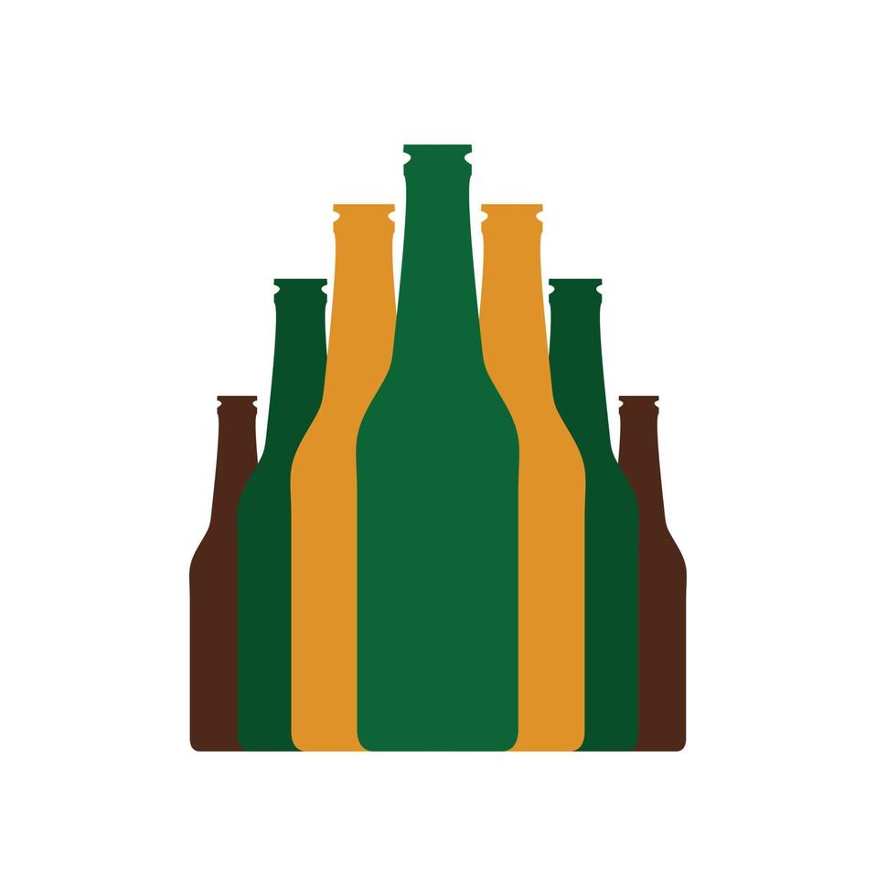 Bottles set flat icon vector