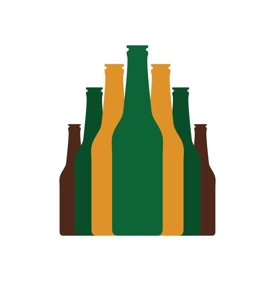 Bottles set flat icon vector