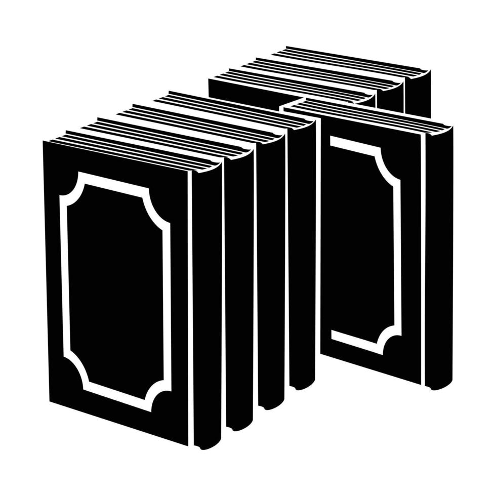 Book stack with frame on the cover icon vector