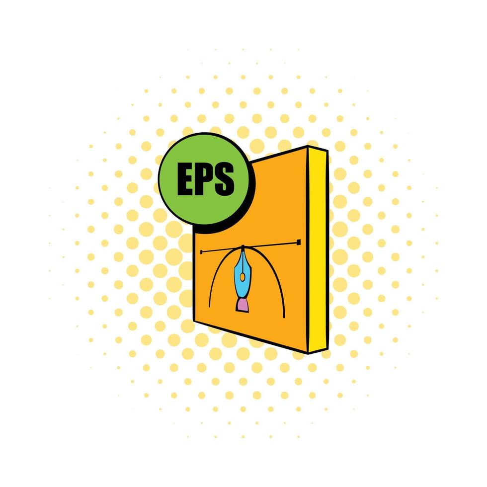 icono de archivo eps, estilo comics vector