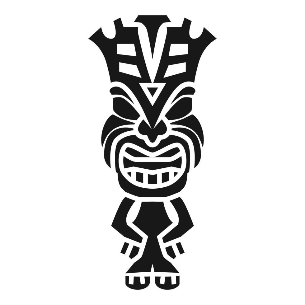 Tiki statue idol icon, simple style vector