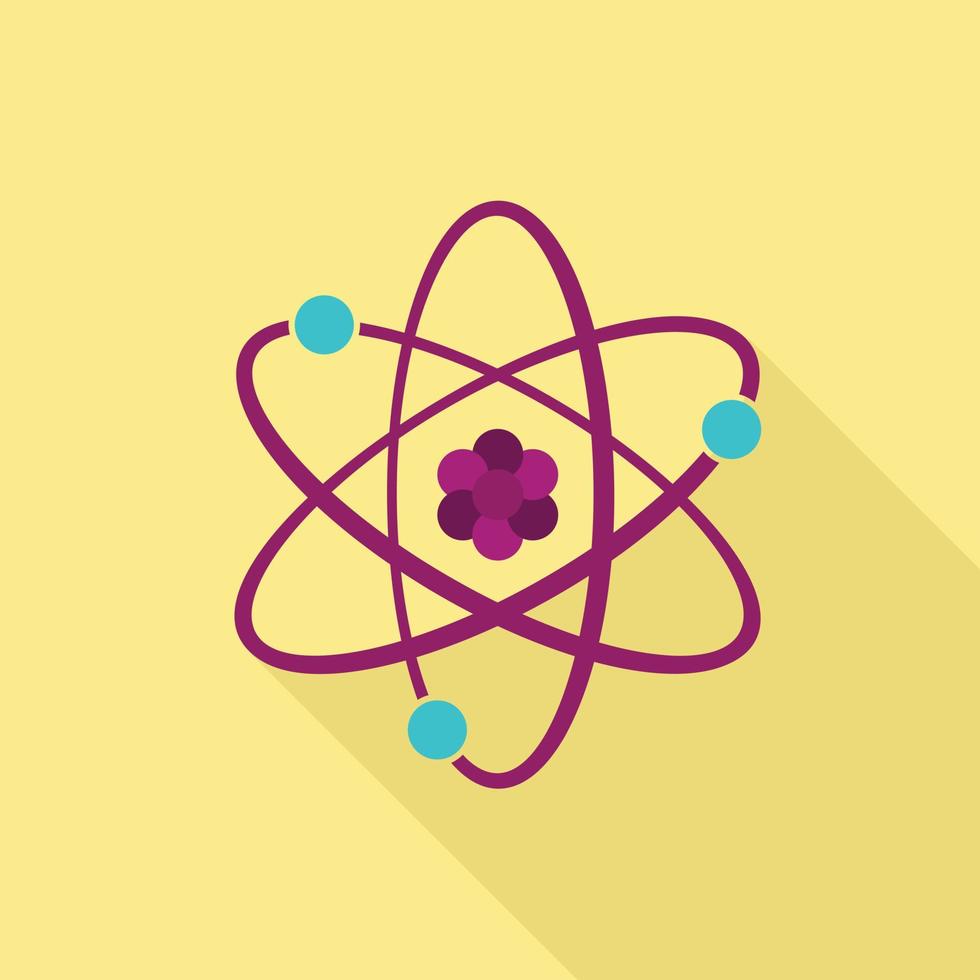 Atom icon, flat style vector