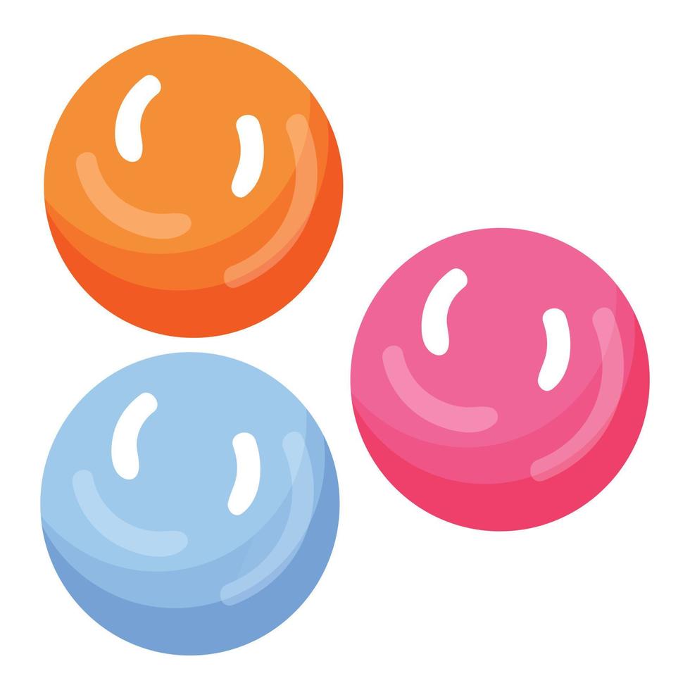 vector de dibujos animados de icono de bolas de goma de mascar. rosa caramelo