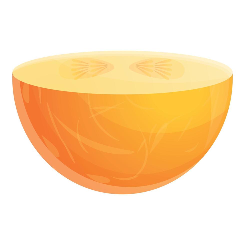 Cutted melon icon, cartoon style vector