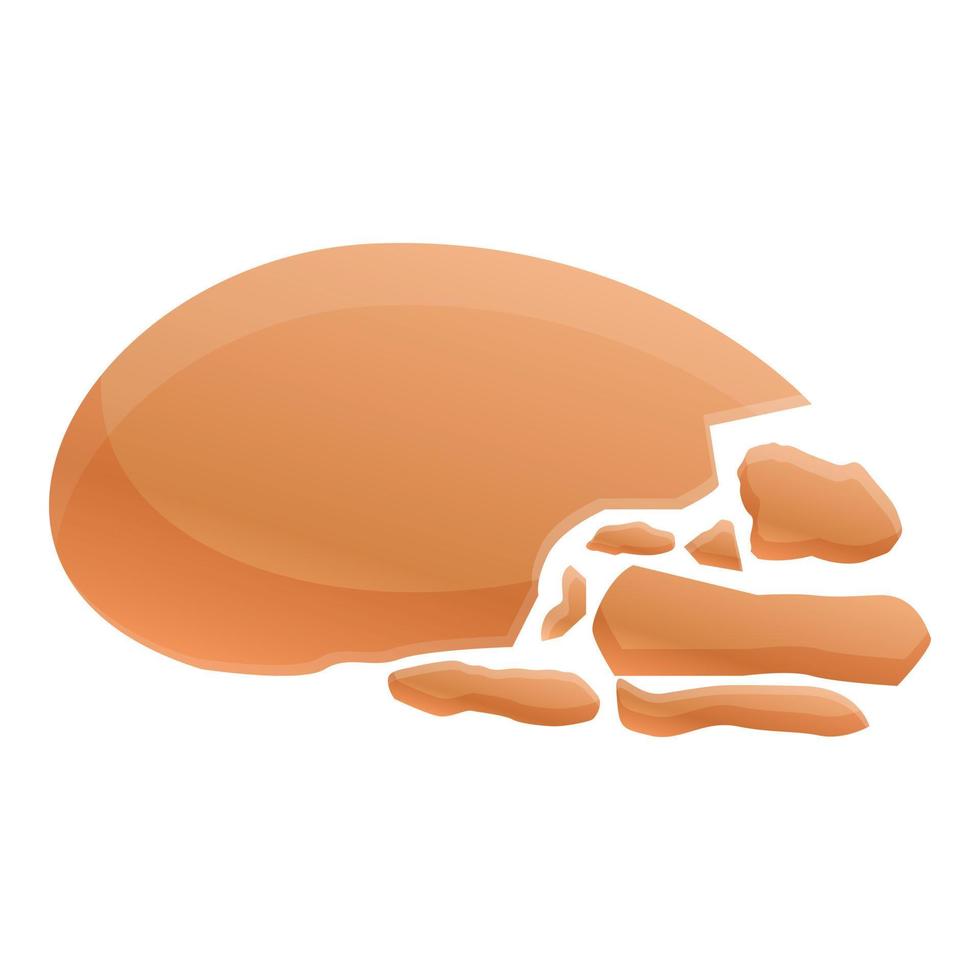 Empty eggshell icon, cartoon style vector