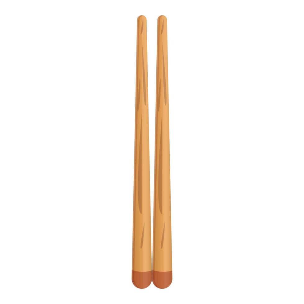 Wooden chopsticks icon, cartoon style vector