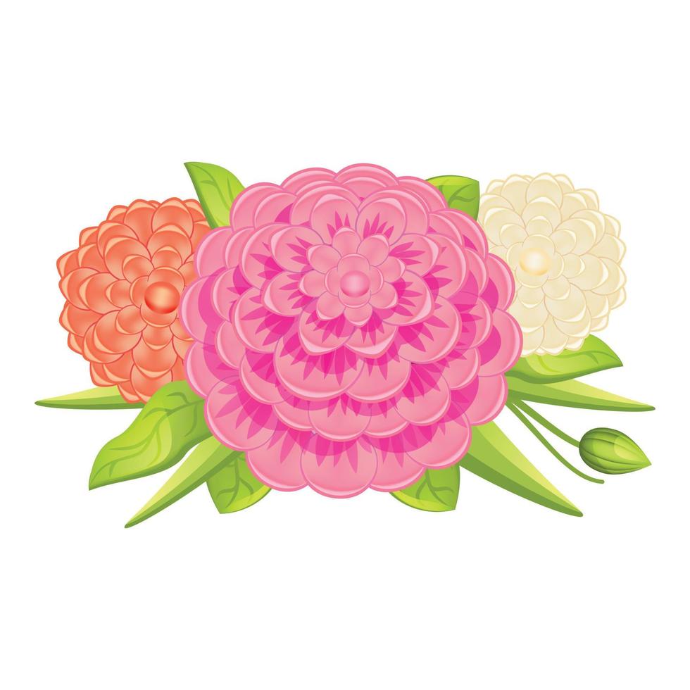 icono de ramo de camelia de moda, estilo de dibujos animados vector