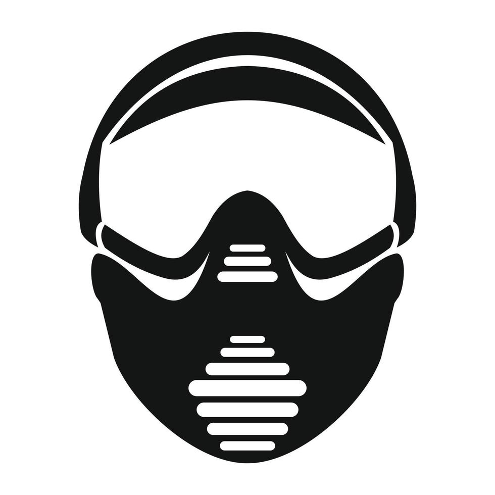 Paintball mask with goggles simple icon vector