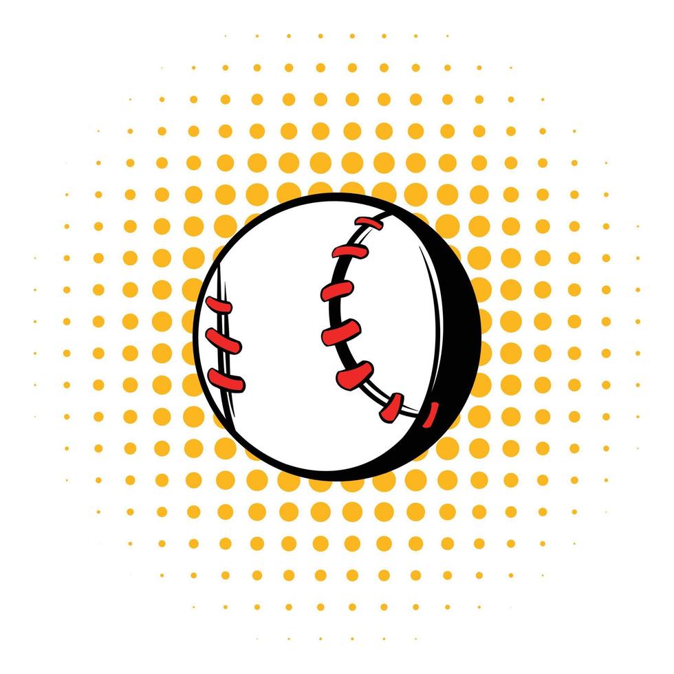 Baseball ball icon, comics style vector