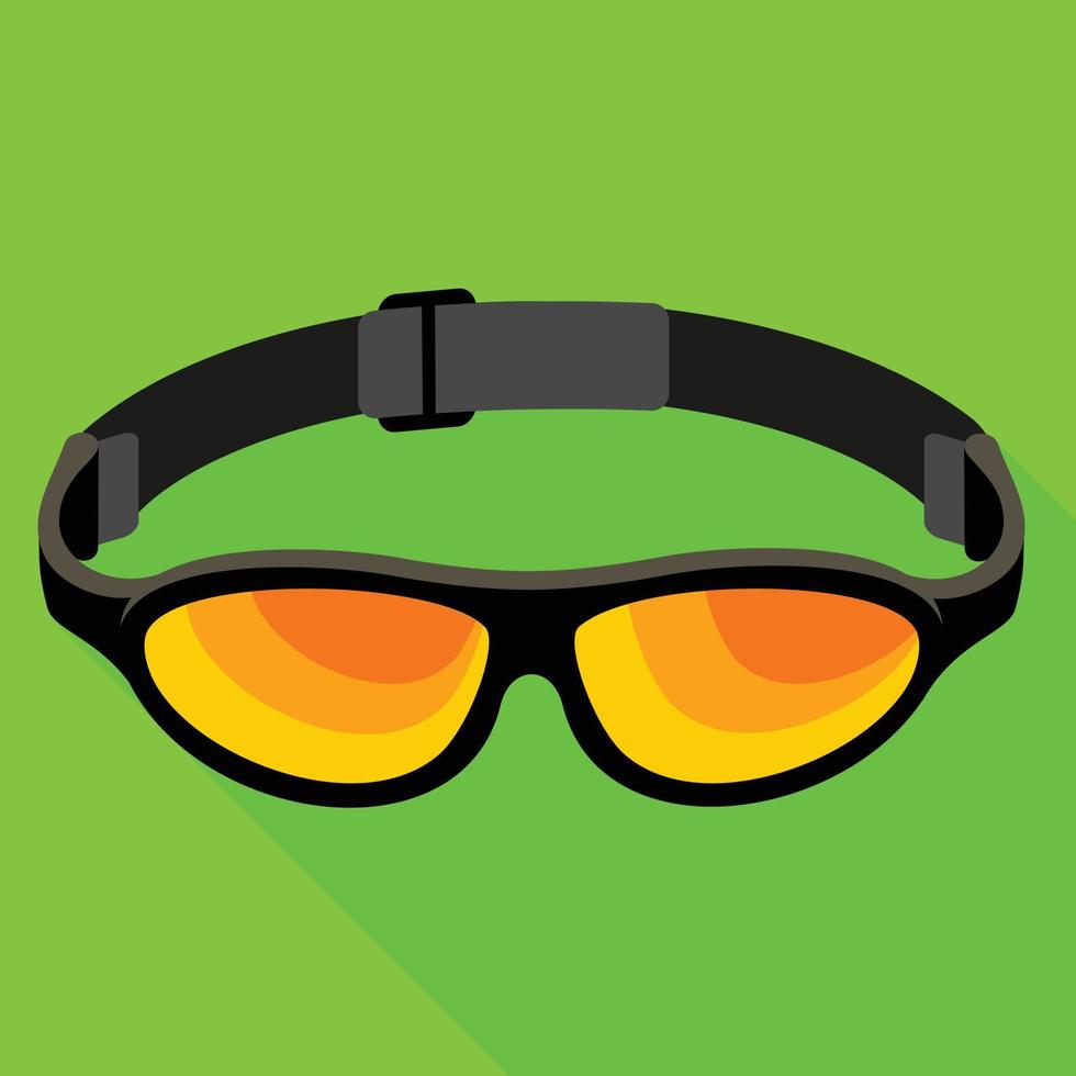 Rafting goggles icon, flat style vector