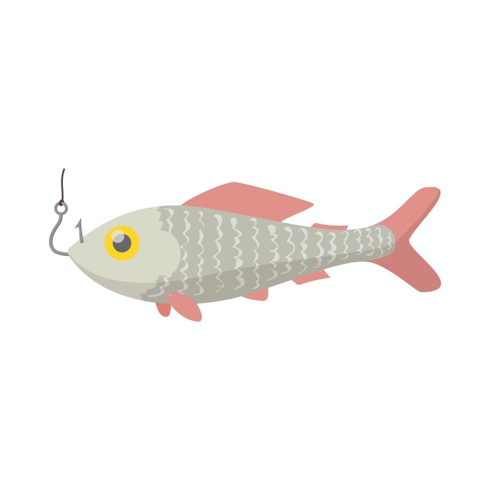 icono de pescado fresco, estilo de dibujos animados vector