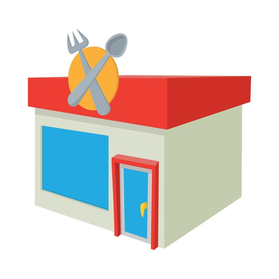 Cafe icon, cartoon style vector