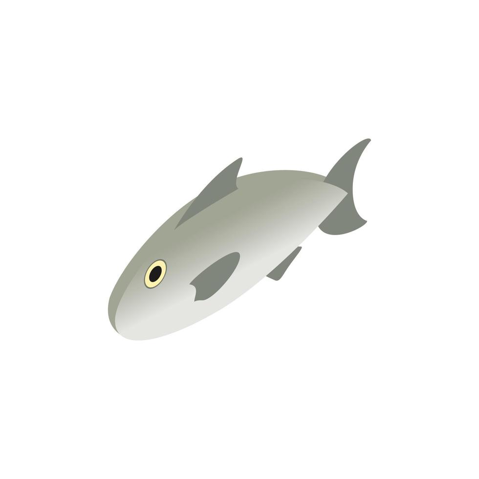 Fresh raw fish isometric 3d icon vector